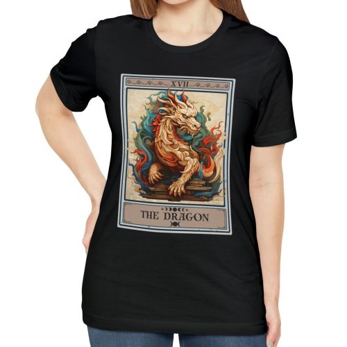 The Dragon Tarot Card T-Shirt – 100% Cotton Zodiac Graphic Tee for Women – Asian Fantasy Art - Image 6