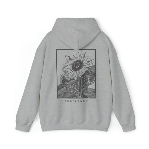 Sunflower Hoodie – Vintage Back Print Sweatshirt, Aesthetic Fine Art Graphic Hoodie, Cozy Unisex Pullover - Image 3