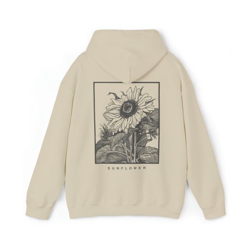 Sunflower Hoodie – Vintage Back Print Sweatshirt, Aesthetic Fine Art Graphic Hoodie, Cozy Unisex Pullover - Image 4
