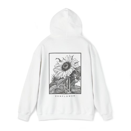 Sunflower Hoodie – Vintage Back Print Sweatshirt, Aesthetic Fine Art Graphic Hoodie, Cozy Unisex Pullover - Image 2