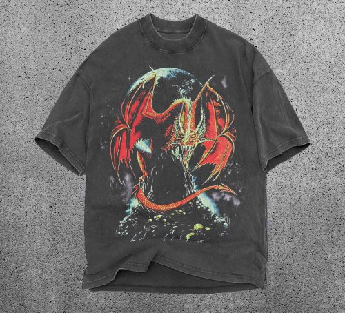 Dragon Shirt Vintage Dragon Graphic T-Shirt, Dragon Tee, Dark Fantasy Shirt, Mythical Creature, Gothic Shirt , Medieval Shirt, y2k dark art