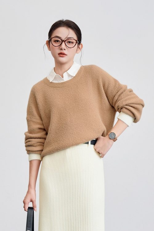 Soft Beige Crew Neck Sweater - Image 6