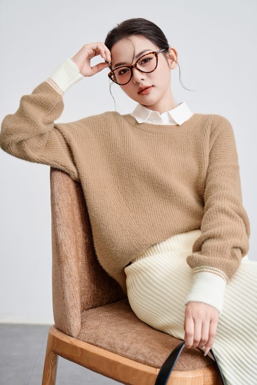 Soft Beige Crew Neck Sweater